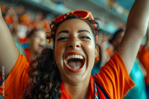 Sport Fan Excitement: HD Photos of Fans Cheering, Celebrating, and Showing Team Spirit in Stadiums. Fan Fever: Sport Fans in Action, Showing Passion, Pride, and Team Support in sport vibes.