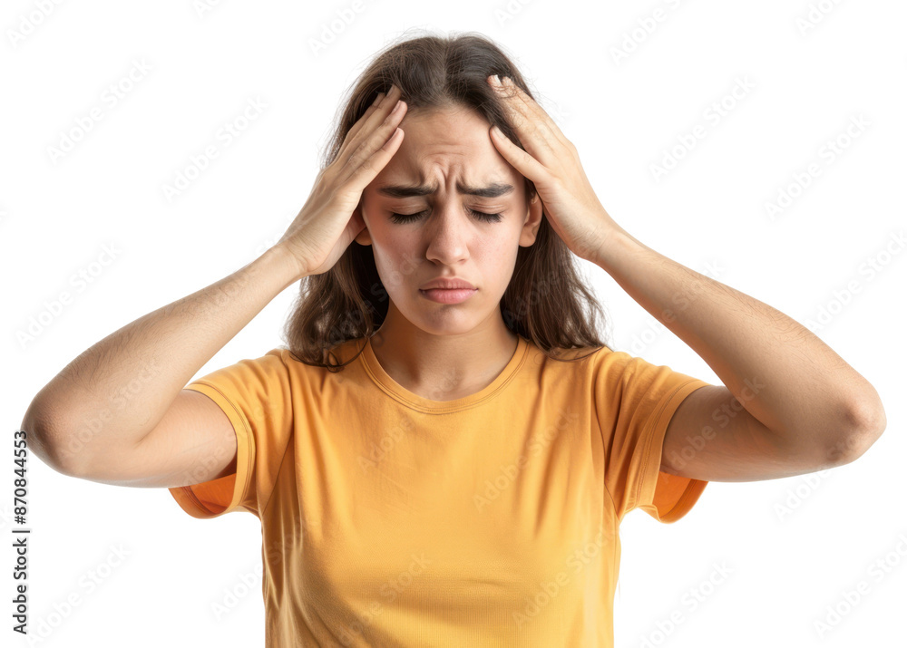 PNG Woman suffering from intense headache PNG Woman suffering from intense headache