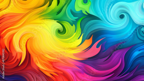 abstract colorful background with swirls of paint in rainbow colors.