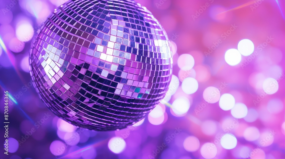 Fototapeta premium mirrored purple disco ball