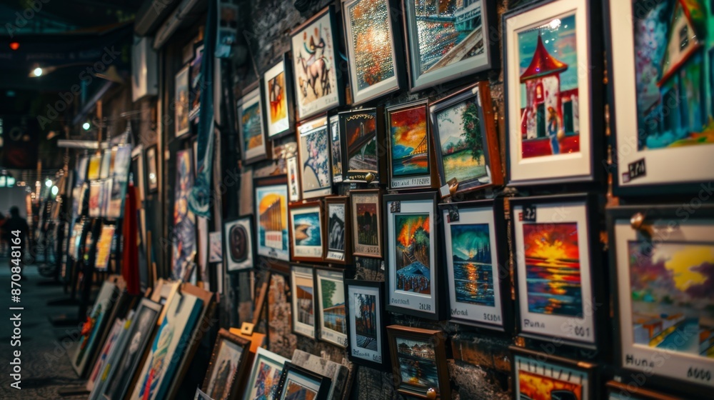 Art Market Stall at Night. Art Market Stall at Night.