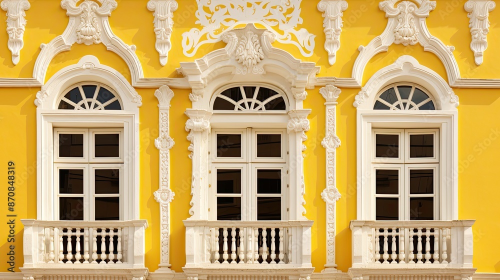Fototapeta premium building yellow and white