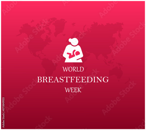 World Breastfeeding Week vector icon illustration. World breastfeeding week banner template vector stock. Breastfeeding day design. 