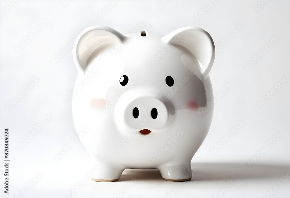 Cheerful white piggy bank for modern savers
Cheerful white piggy bank for modern savers