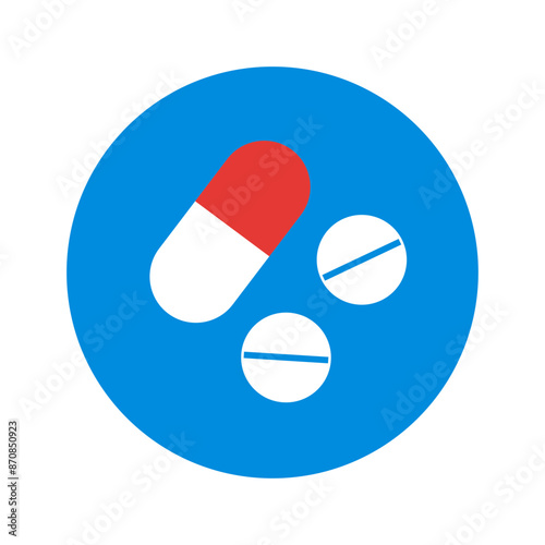 colorful medical icon with tablets pills medicines