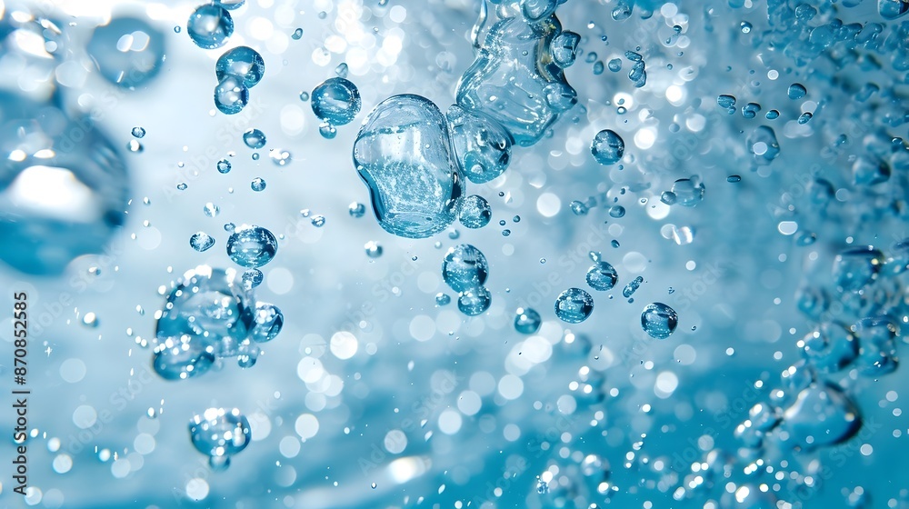Bubbles Ascending Through Transparent Water,Airy and Serene Background Bubbles Ascending Through Transparent Water,Airy and Serene Background