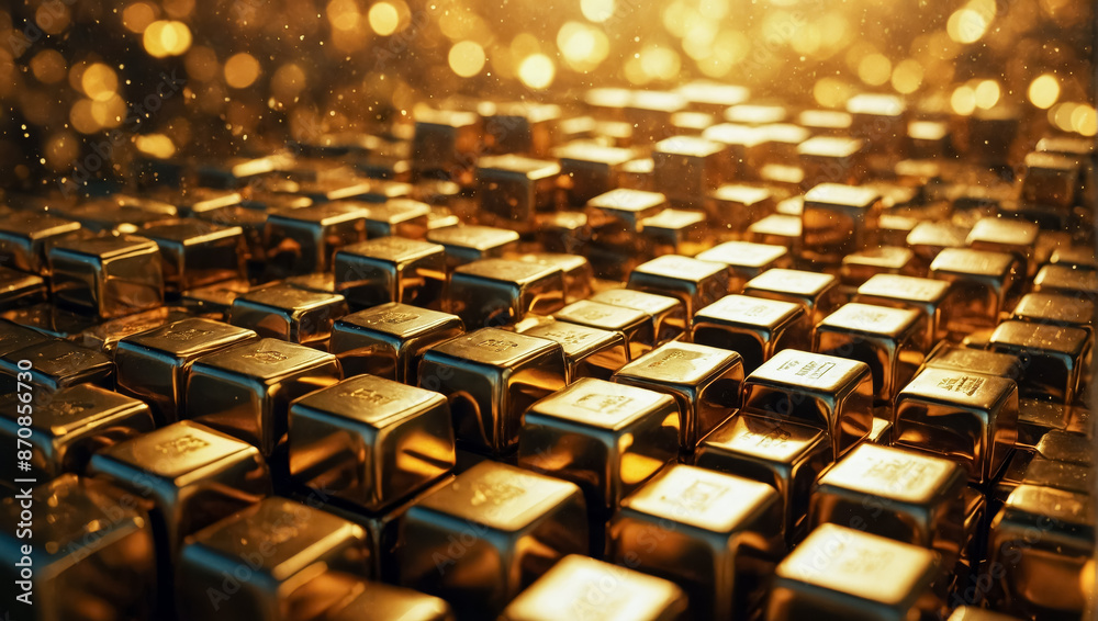 shiny gold cubes background, perfect for contemporary and futuristic design projects shiny gold cubes background, perfect for contemporary and futuristic design projects