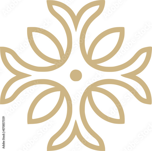 flower lotus and spa or luxury floral beauty logo icon