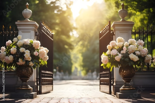 open gate to the cemetery. Gateway to the Silent Beyond