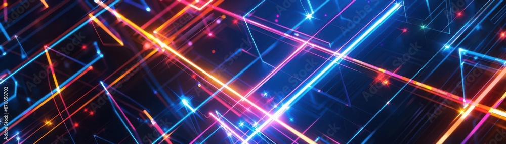 Abstract background with glowing neon lines. Abstract background with glowing neon lines.