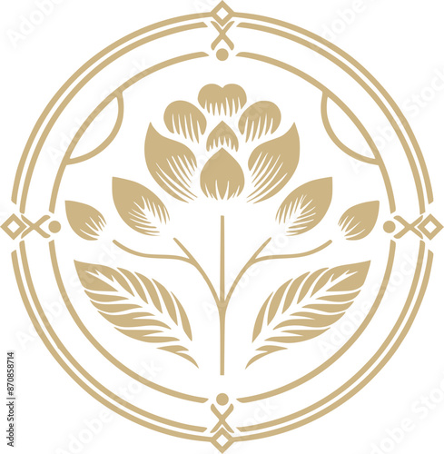 sinlge flower lotus and spa or luxury floral beauty logo icon