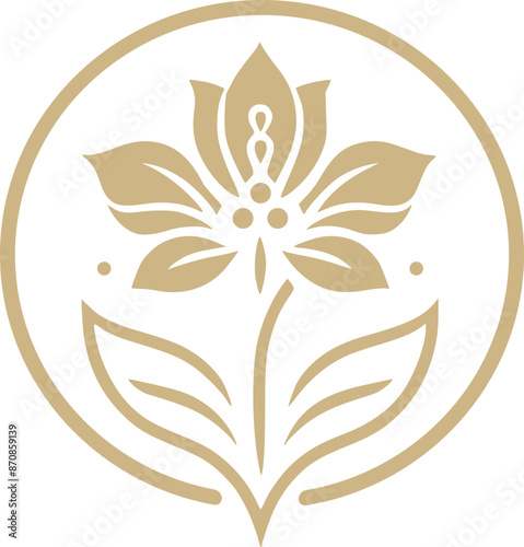 wellness and spa flower lotus and spa or luxury floral beauty logo icon