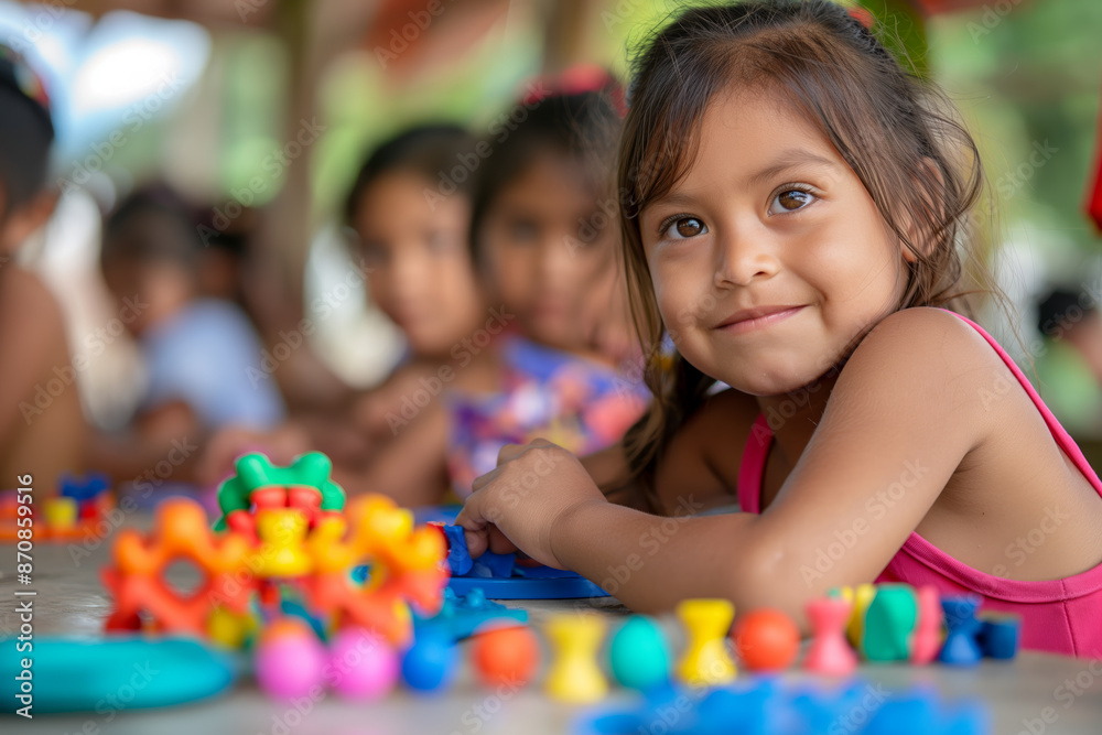 Joyful Children Engaged in Creative Playtime with Colorful Toys Outdoors Joyful Children Engaged in Creative Playtime with Colorful Toys Outdoors