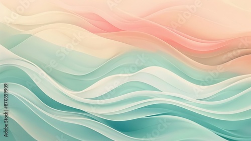 Abstract background with soft, flowing waves in pastel colors.