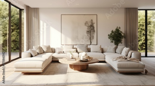 neutral home interior 3d render