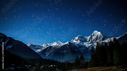 night full moon and stars photo