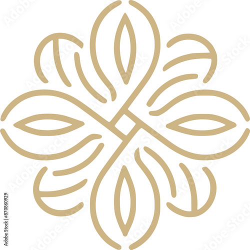 flower lotus and spa or luxury floral beauty logo icon