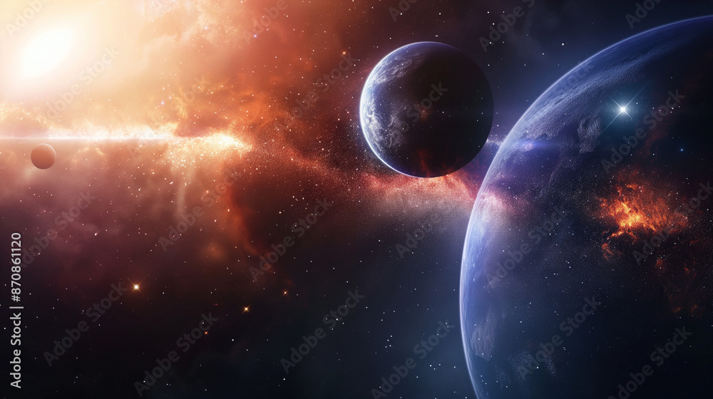 Obraz premium planet with space in galaxy