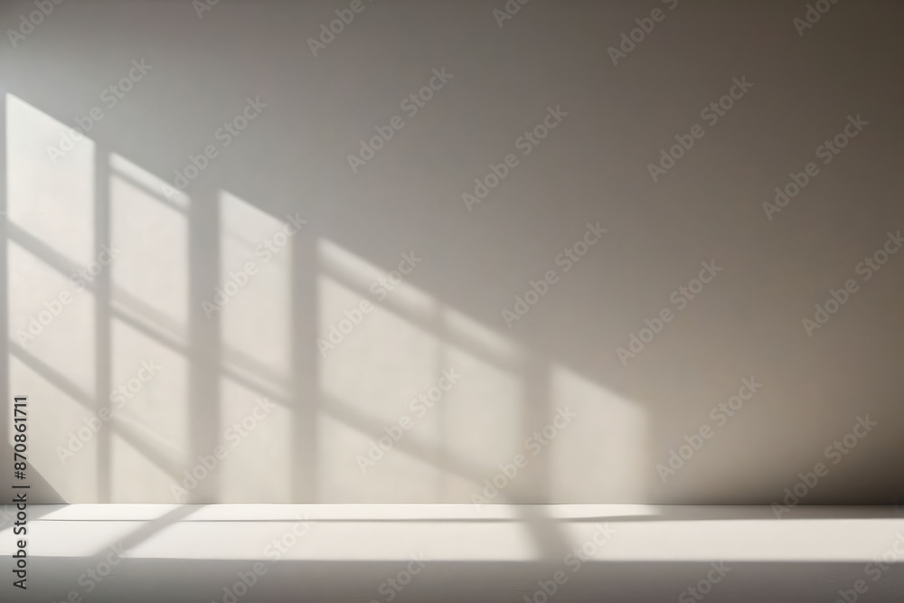 Realistic and minimalist blurred natural light windows, shadow overlay on wall paper texture, abstract background. Minimal abstract light grey background for product presentation Realistic and minimalist blurred natural light windows, shadow overlay on wall paper texture, abstract background. Minimal abstract light grey background for product presentation