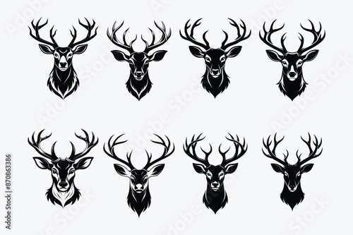 Wallpaper Mural Noble Deer Silhouette Vector Art Collection Torontodigital.ca