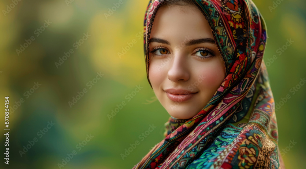 Portrait of smiling young arabian girl in black hijab looking at camera. Beautiful muslim lady Portrait of smiling young arabian girl in black hijab looking at camera. Beautiful muslim lady