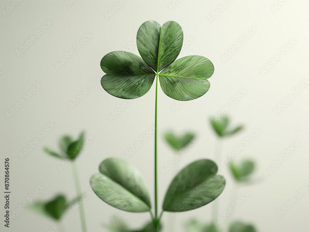 Obraz premium A minimalist digital illustration of a four leaf clover