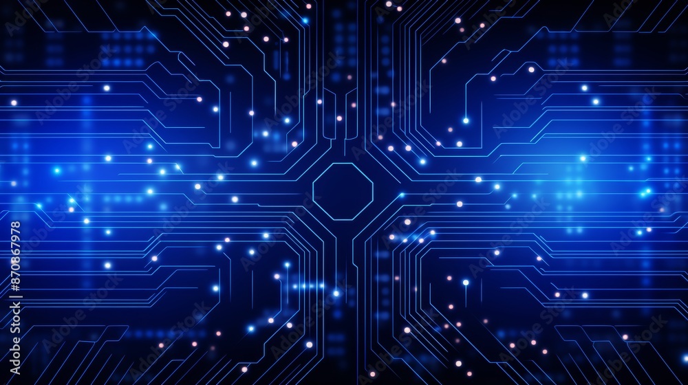 Abstract digital circuit on blue tech bg, connected lines and dots, navy gradient for ai innovation Abstract digital circuit on blue tech bg, connected lines and dots, navy gradient for ai innovation