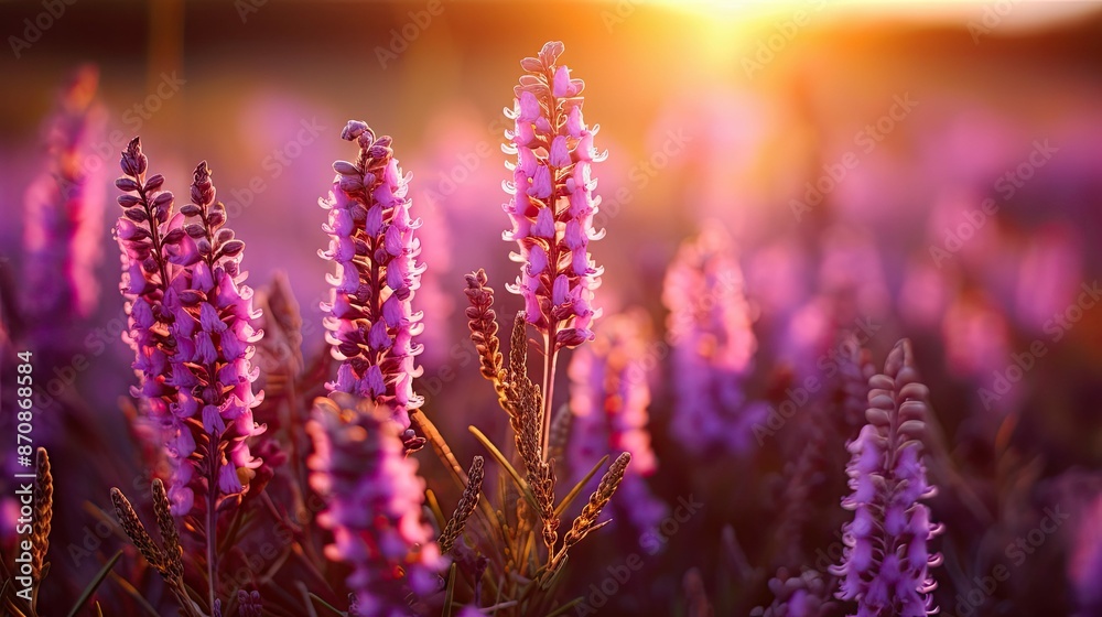 Fototapeta premium sunlight purple heather