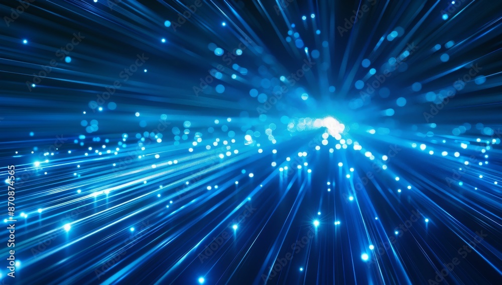 Fototapeta premium Shine dynamic scene. Neon flare. Colorful rays. Magic moving fast lines. Magic hologram display. Mystic beam. Stylish fantasy space. Bright blurred waves.