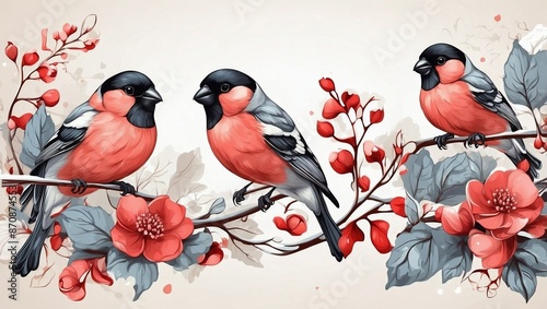 birds on a branch