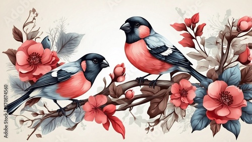 birds on a branch