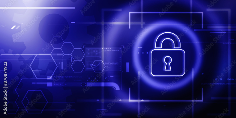 2d illustration Safety concept: Closed Padlock on digital background 2d illustration Safety concept: Closed Padlock on digital background
