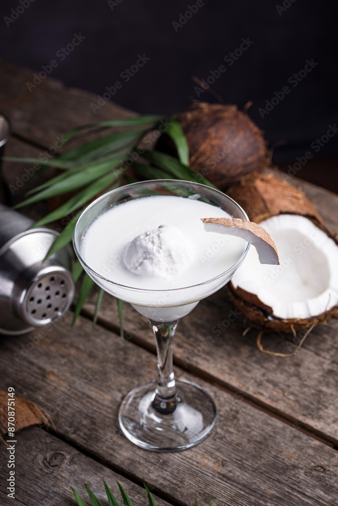 Coconut Margarita cocktail with ice cream Coconut Margarita cocktail with ice cream
