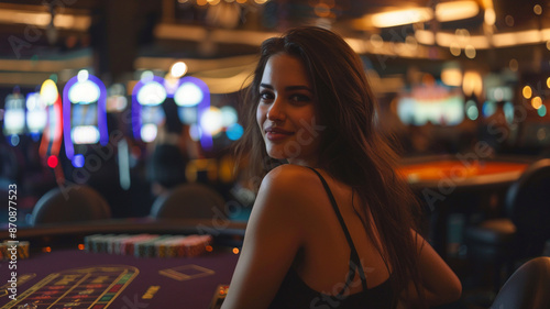 Woman enjoying gambling in casino © sema_srinouljan