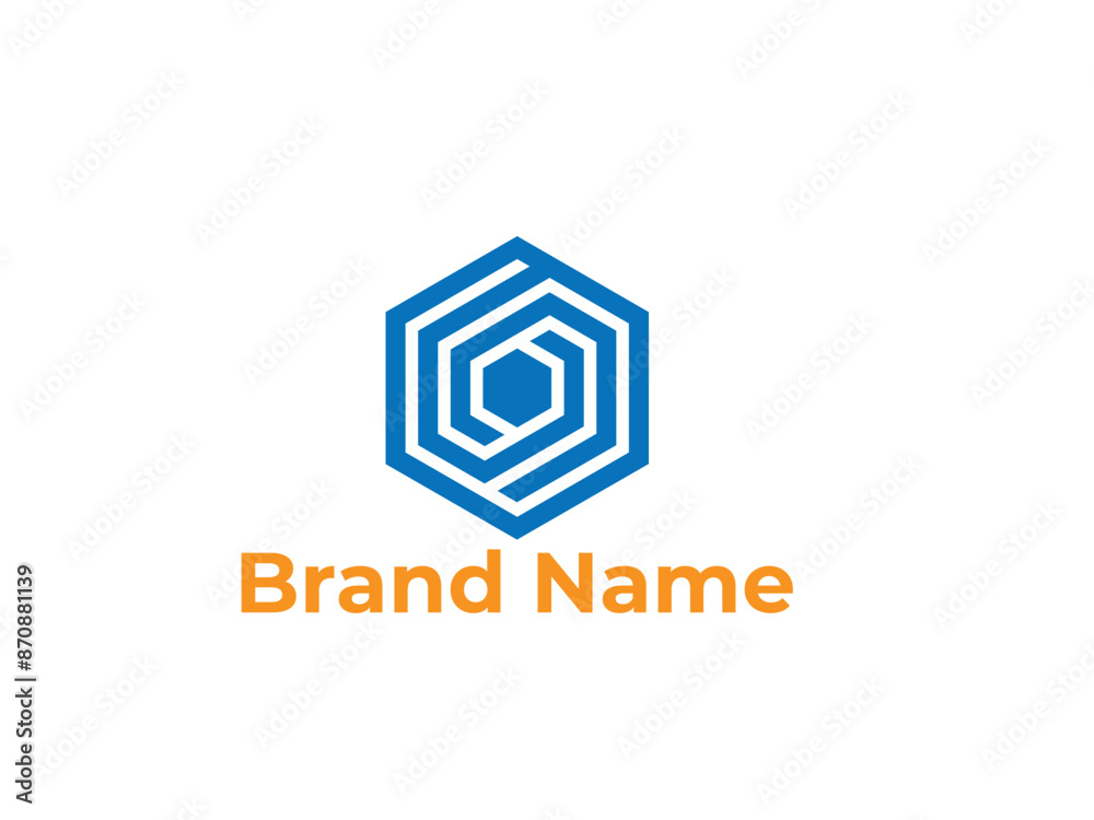 abstract hexagon geometric logo design.