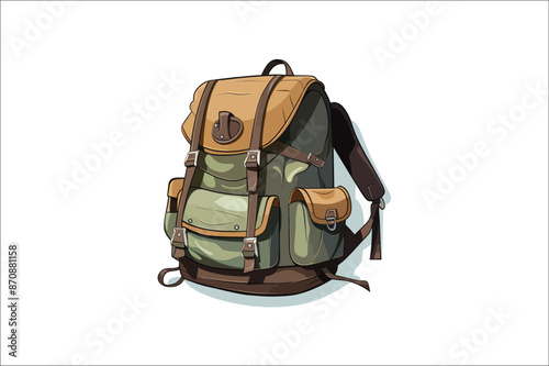 Backpack Vector Illustration. Hiking  Backpack illustration. traveling Backpack vector. 