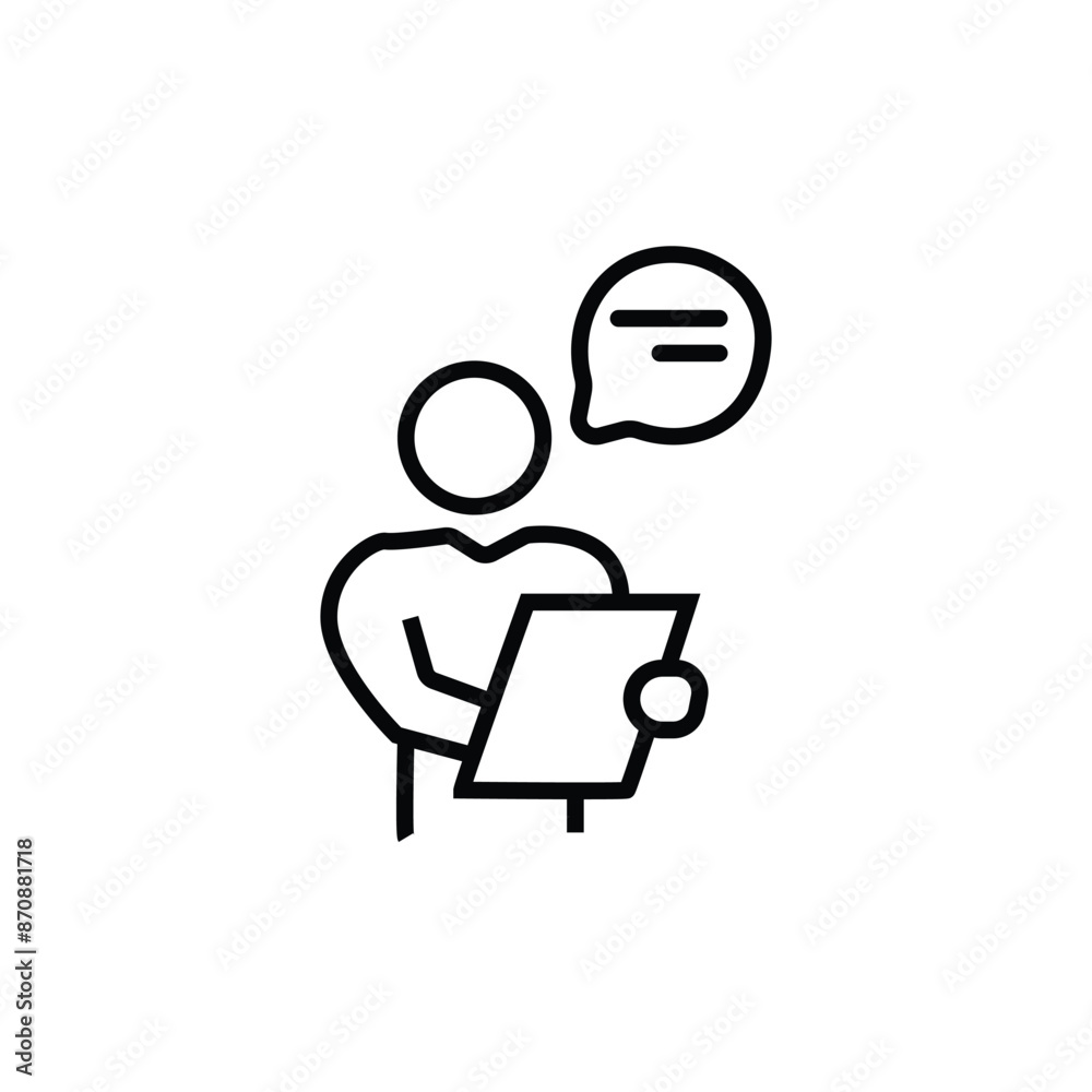 lecturer icon. vector.Editable stroke.linear style sign for use web design,logo.Symbol lecturer icon. vector.Editable stroke.linear style sign for use web design,logo.Symbol