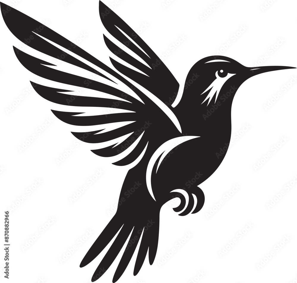 Obraz premium Humming bird silhouette vector illustration. Vector Collection of Bird Silhouettes