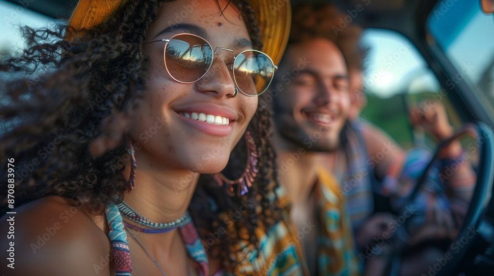 Happy Friends on a Summer Road Trip Happy Friends on a Summer Road Trip
