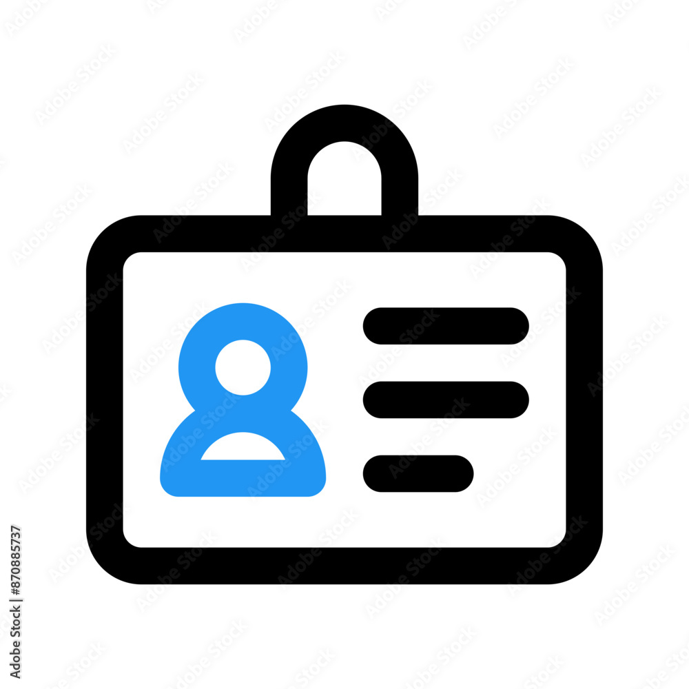 id card line color icon