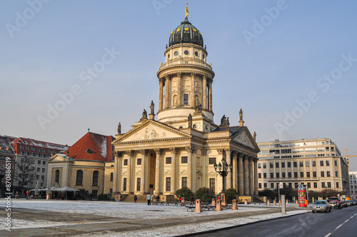 Berlin, Germany. The French Cathedral (Franzosischer Dom), an 18th-century United Protestant church at Gendarmenmarkt square photo