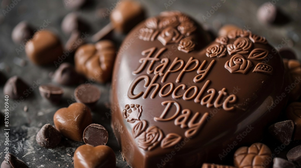 Chocolate beautiful cake with different sweet candies on the table Chocolate beautiful cake with different sweet candies on the table