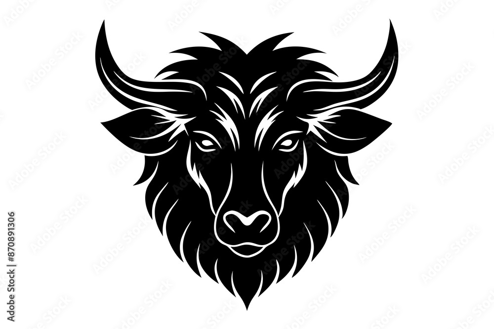 Fototapeta premium takin head icon silhouette vector illustration 
