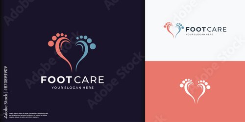 Foot logo, foot care logo template design inspiration.