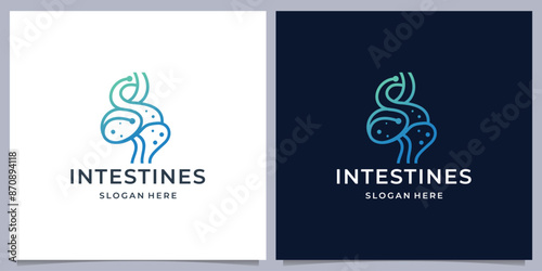 inspiration Intestine human organ logo design template.