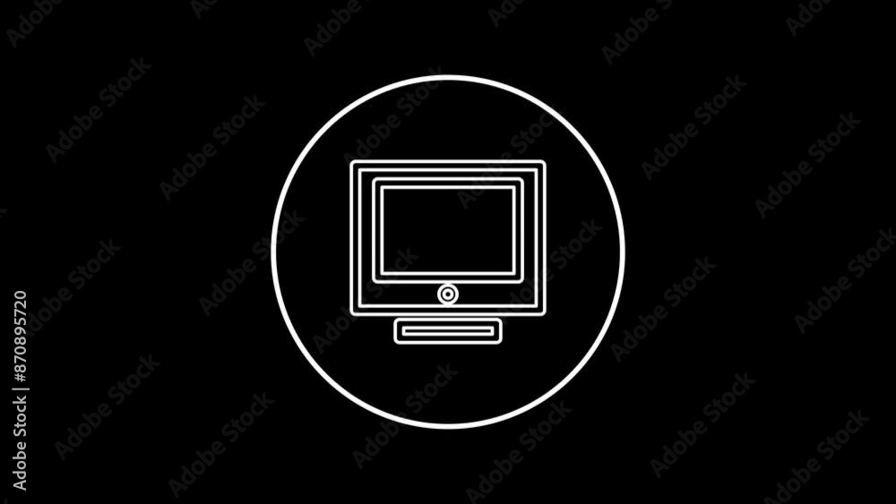 Abstract TV icon animation. monitor icon concept Abstract TV icon animation. monitor icon concept