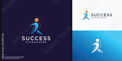 youth foundation logo creative people success logo concept
