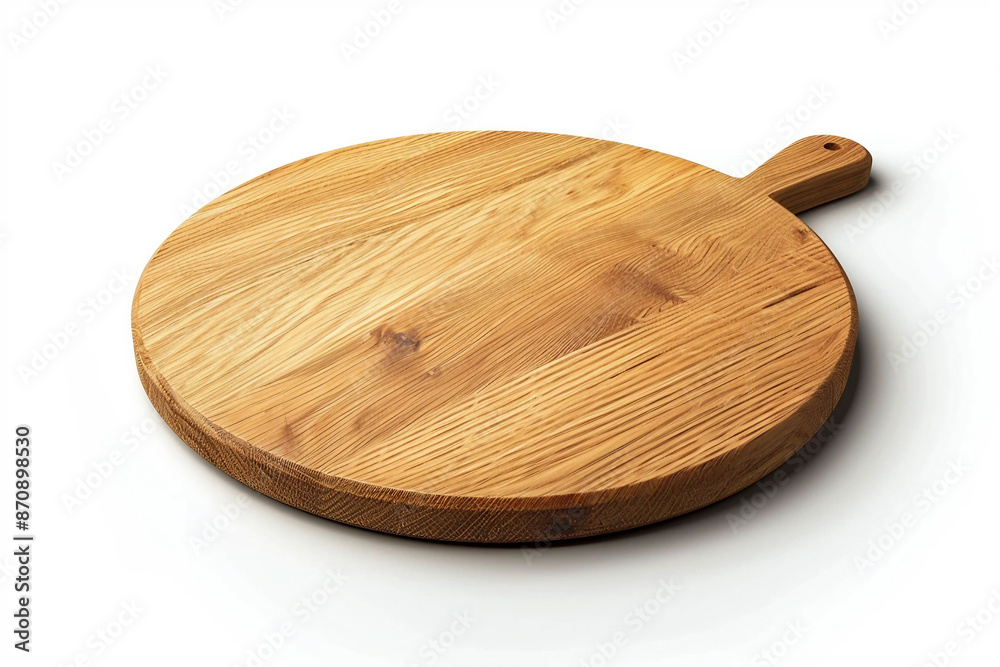 Round Wooden cutting board chopping board on a white background Round Wooden cutting board chopping board on a white background