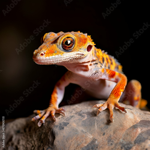 a mauritanian gecko tarentola mauritanica poised on a stone surface in its natural habitat captur photo