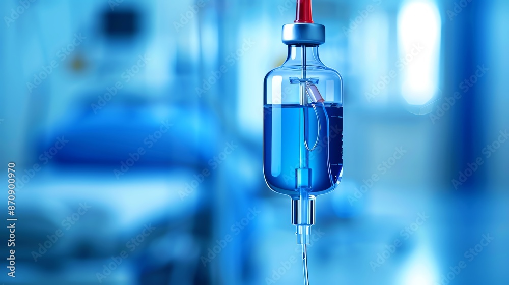 Patient receiving IV therapy in a clinic, clinic, intravenous treatment Patient receiving IV therapy in a clinic, clinic, intravenous treatment